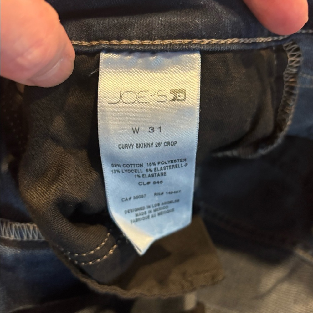 Joes 31 12  skinny dark Blue Denim Jeans cropped - Picture 7 of 9